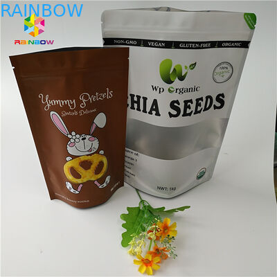 A porca seca do pó da proteína do produto comestível levanta-se o saco de empacotamento transparente do malote do zíper