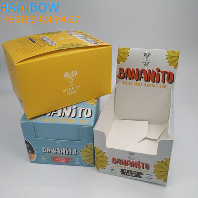 CMYK / Caixa de papel de exibição de cores personalizada Certificado SGS para barra de chocolate