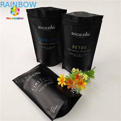 Embalagem de sacos de lanches Mylar laminados, saco de fecho de alumínio para carne em pó.