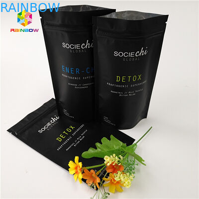 Embalagem de sacos de lanches Mylar laminados, saco de fecho de alumínio para carne em pó.