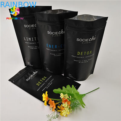 Embalagem de sacos de lanches Mylar laminados, saco de fecho de alumínio para carne em pó.