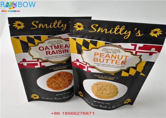 O rasgo Ziplock entalha a umidade - impermeabilize levantam-se os sacos de alumínio do bloco de dia do malote para o petisco