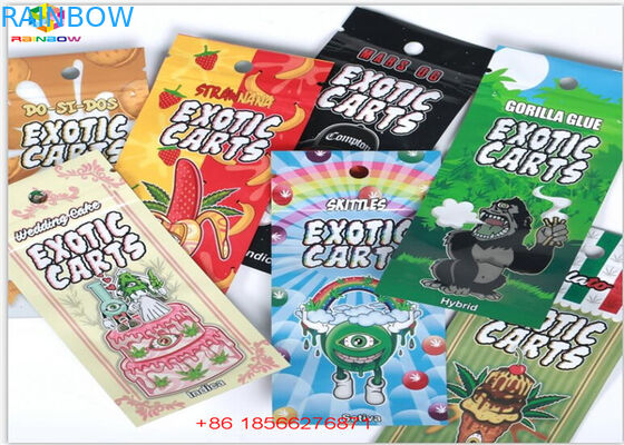 Sacos de empacotamento do Ziplock de Mylar do cartucho de Vape da folha do holograma do incenso erval do GV mini