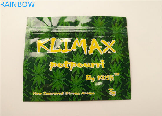 Sacos de empacotamento do Ziplock de Mylar do cartucho de Vape da folha do holograma do incenso erval do GV mini