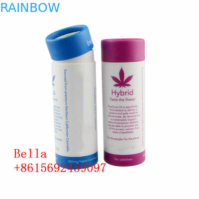 Logotipo personalizado de empacotamento redondo do tubo da caixa de papel de óleo de CBD forma cilíndrica para erval