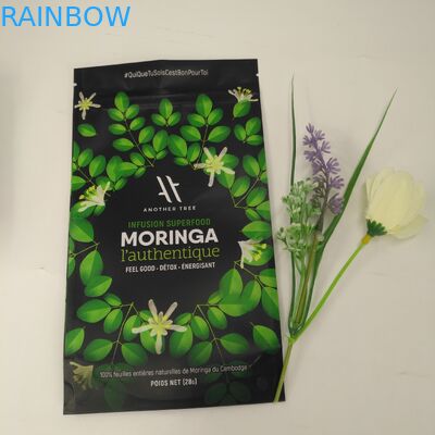 O produto comestível levanta-se o revestimento matte da folha feita sob encomenda plástica dos sacos do malote para a embalagem do chá