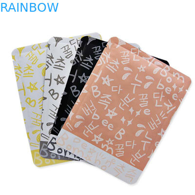 Tamanho personalizado material de empacotamento cosmético de superfície brilhante liso da folha de alumínio do saco