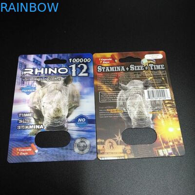 Nenhum bloco de bolha da dor de cabeça que empacota a caixa de cartão sexual do pacote do rinoceronte 69 da cápsula do comprimido