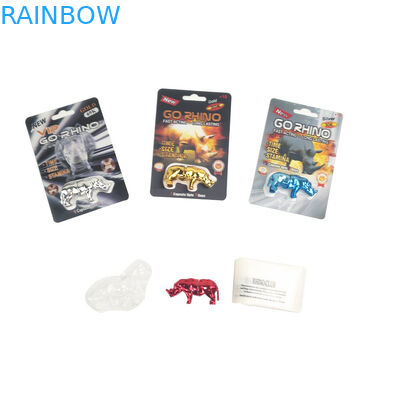 Cartão super da pantera 3D do cavalo o mais novo do preto da mamba para o bloco masculino de embalagem do comprimido do sexo da platina do rinoceronte 600K 700K dos comprimidos do realce