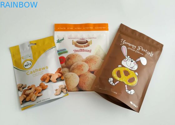 A parte superior plástica de alumínio secada do zíper dos sacos do empacotamento de alimento para o arroz dos peixes semeia especiarias