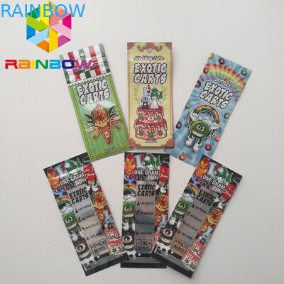 Mini sacos Ziplock de Mylar, cartucho exótico de Vape dos carros do empacotamento de alimento de Mylar holográfico