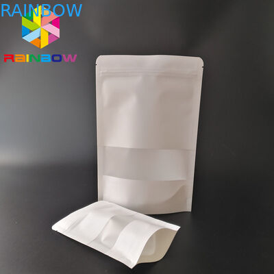 Levante-se o saco de papel branco de Kraft do malote que empacota o fechamento do zíper do bloco de Doy para o pó da proteína de leite