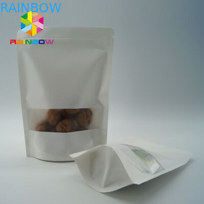 Levante-se o saco de papel branco de Kraft do malote que empacota o fechamento do zíper do bloco de Doy para o pó da proteína de leite