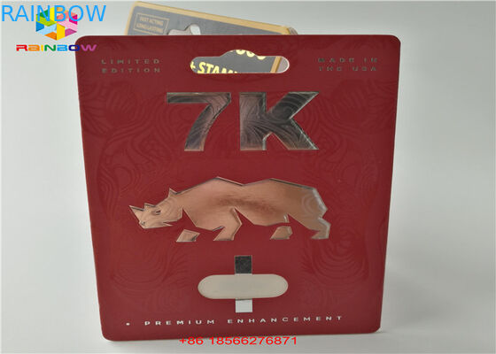 Cartão da bolha do comprimido do sexo que empacota a caixa de papel da cápsula da caixa de exposição 3D com furo dobro