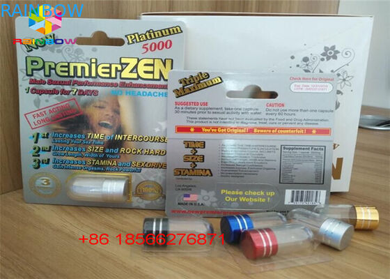 Cartão da bolha do comprimido do sexo que empacota a caixa de papel da cápsula da caixa de exposição 3D com furo dobro