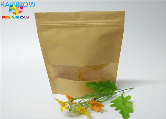 Kraft personalizou o Ziplock de empacotamento da janela do alimento de petisco do açúcar do ofício da porca dos sacos de papel