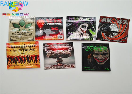 Tamanho feito sob encomenda do malote do empacotamento de alimento dos sacos de plástico do fechamento do fecho de correr da folha de alumínio com entalhe do rasgo