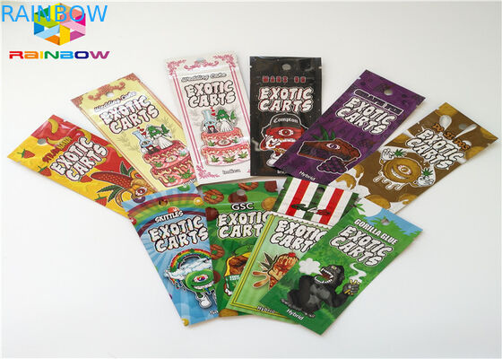 Empacotamento Resealable do cartucho do óleo dos sacos de plástico AC1003 CBD Vape do incenso erval aplicado