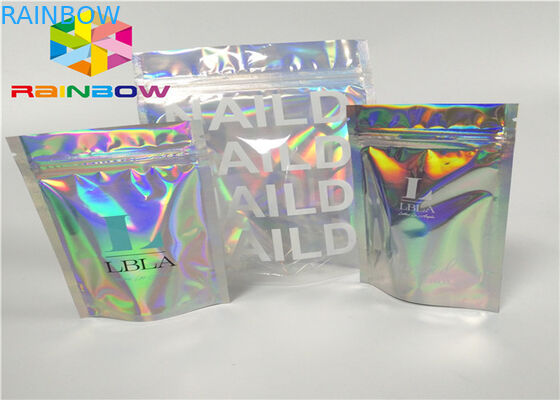 da folha plástica de mylar do zíper da impressão o laser de empacotamento ziplock do holograma holográfico levanta-se o saco do malote do fecho de correr para o presente/garrafas