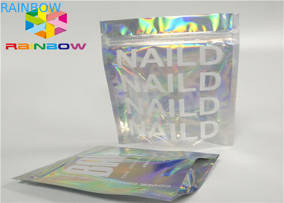 da folha plástica de mylar do zíper da impressão o laser de empacotamento ziplock do holograma holográfico levanta-se o saco do malote do fecho de correr para o presente/garrafas