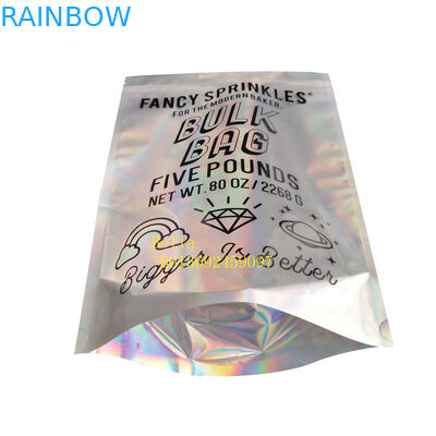 O empacotamento holográfico levanta-se o plástico impresso personalização dos sacos do malote do zíper