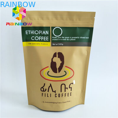 O empacotamento material laminado dos malotes plásticos Ziplock levanta-se sacos com a uma válvula da maneira