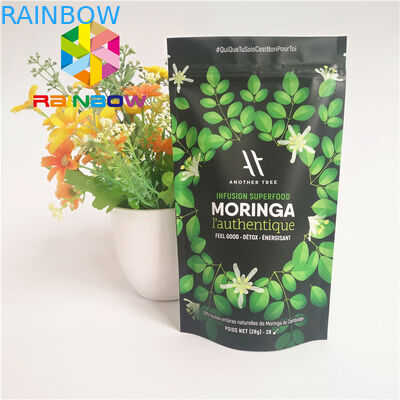 Levante-se os malotes plásticos Ziplock que empacotam o saquinho de chá alinhado do verde do pó de Matcha da folha de alumínio