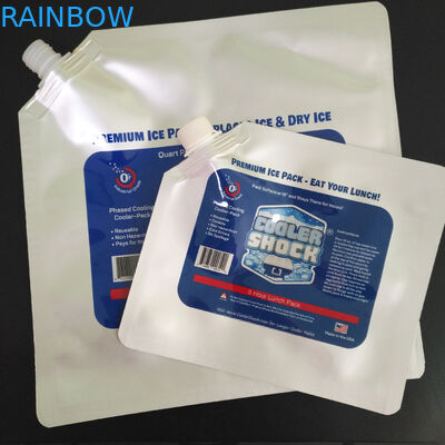 Refrigerador de empacotamento da folha de alumínio do saco do malote do bico do gelo de choque personalizado para o alimento congelado