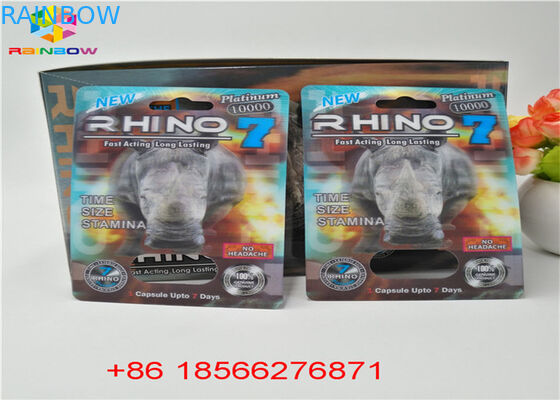 Impressão da caixa de exposição CMYK de Packa 3D do cartão da bolha do comprimido do sexo reciclada com furo dobro