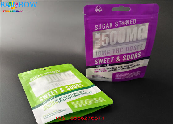 A folha de alumínio do zíper da prova da criança levanta-se o pó do açúcar de Packingfor do cartucho do malote CBD/