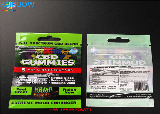 A folha de alumínio do zíper da prova da criança levanta-se o pó do açúcar de Packingfor do cartucho do malote CBD/