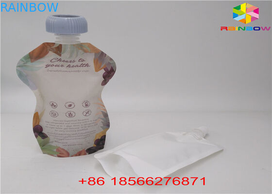 Os sacos líquidos reusáveis do bico, levantam-se malotes com o bico do suco da folha de Doypack do tampão