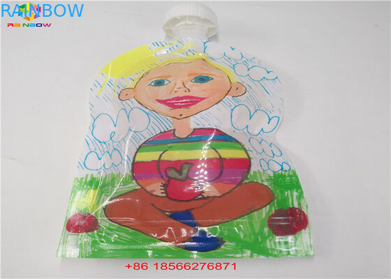 Os sacos líquidos reusáveis do bico, levantam-se malotes com o bico do suco da folha de Doypack do tampão