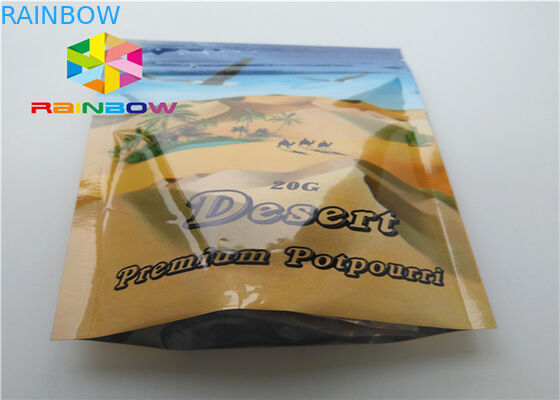 Malotes plásticos efeito lustroso/matte que empacotam o selo três lateral para o incenso erval