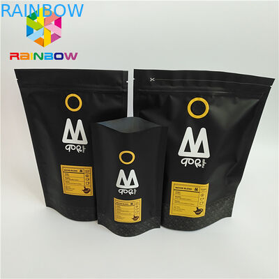 Levante-se o empacotamento dos malotes plásticos impresso um saco de café Ziplock da válvula da maneira