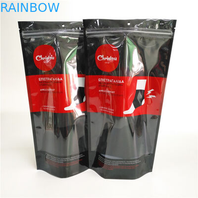 Roupa interior impresso Ziplock da janela dos sacos de plástico claramente que empacota o bloco preto de Doy para peúgas