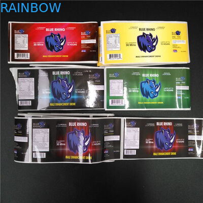 A luva transparente do psiquiatra do PVC etiqueta o código de barras holográfico metálico para a caixa/garrafa de comprimido