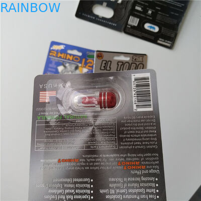 o costume de empacotamento do bloco de bolha do cartão 3D imprimiu o bloco do comprimido do sexo de Jaguar 30000 do rinoceronte 7 do cartão de papel