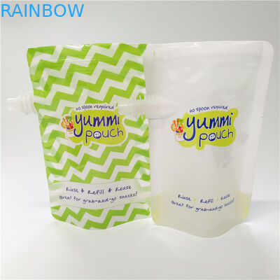 Personalizado imprimindo o malote reusável de empacotamento do comida para bebê da tampa segura da criança do malote do bico