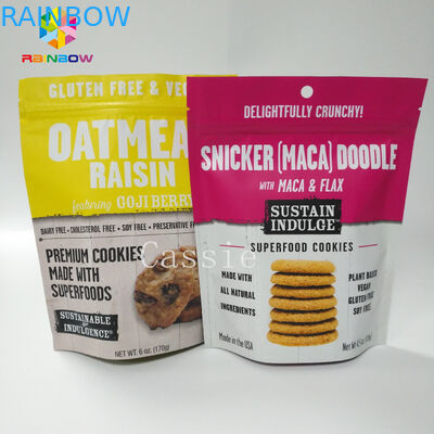 A folha de alumínio levanta-se sacos Ziplock, cor personalizada sacos do empacotamento de alimento do petisco