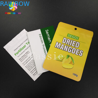 Multi parte superior aberta colorida do bloco da amostra da folha de Mylar dos sacos do fechamento do aperto para o empacotamento do pó