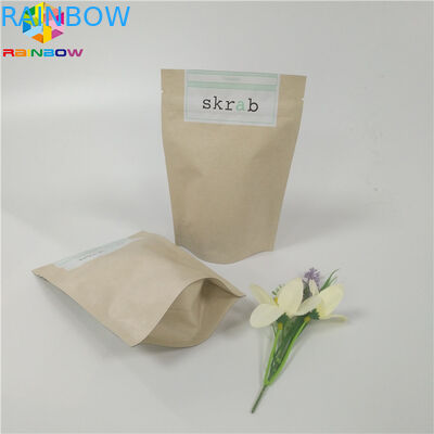 Os sacos de papel personalizados do produto comestível que levantam-se o corpo reciclável esfregam o empacotamento