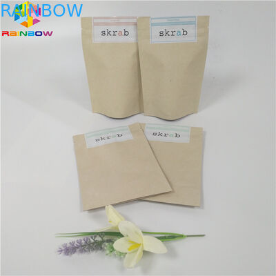 Os sacos de papel personalizados do produto comestível que levantam-se o corpo reciclável esfregam o empacotamento