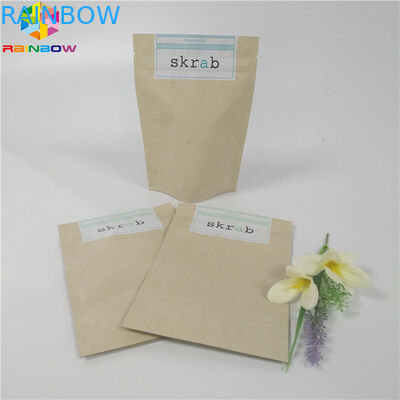 Os sacos de papel personalizados do produto comestível que levantam-se o corpo reciclável esfregam o empacotamento