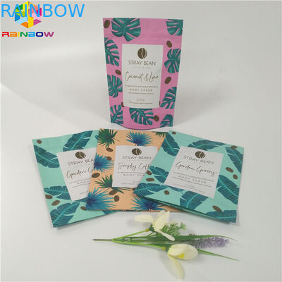 Os sacos de papel personalizados do produto comestível que levantam-se o corpo reciclável esfregam o empacotamento