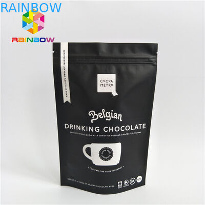 A folha de alumínio levanta-se os malotes do café que empacotam o tamanho feito sob encomenda com válvula/zíper