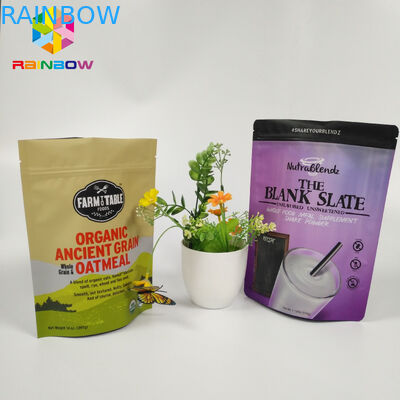 A folha de alumínio de empacotamento do saco Resealable do petisco levanta-se o malote do fechamento do fecho de correr de Doypack