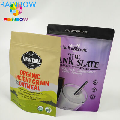 A folha de alumínio de empacotamento do saco Resealable do petisco levanta-se o malote do fechamento do fecho de correr de Doypack
