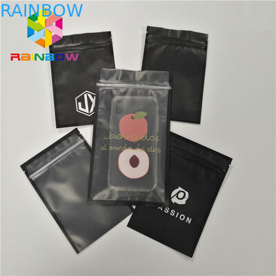 O costume imprimiu o saco de plástico lateral do selo três para o telefone Shell que empacota com parte dianteira do zíper e do espaço livre