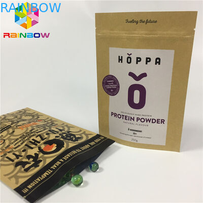 O auto personalizado Resealable dos sacos de papel levanta-se o malote natural do papel de embalagem do petisco